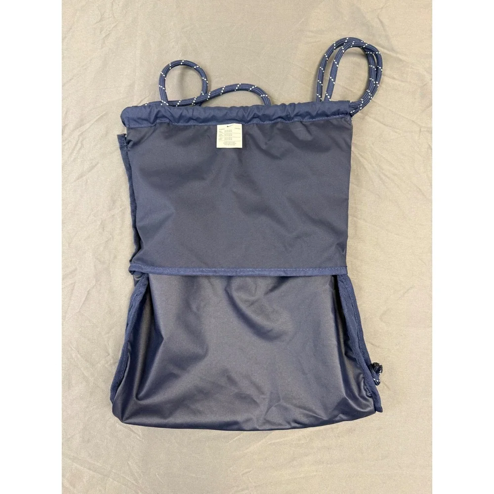 Nike Heritage Drawstring Cinch Backpack Navy Blue Yellow Logo BA5351-451